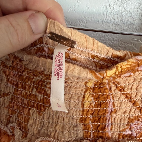 Free People Orange and Cream Maxi Skirt - Picture 3 of 3